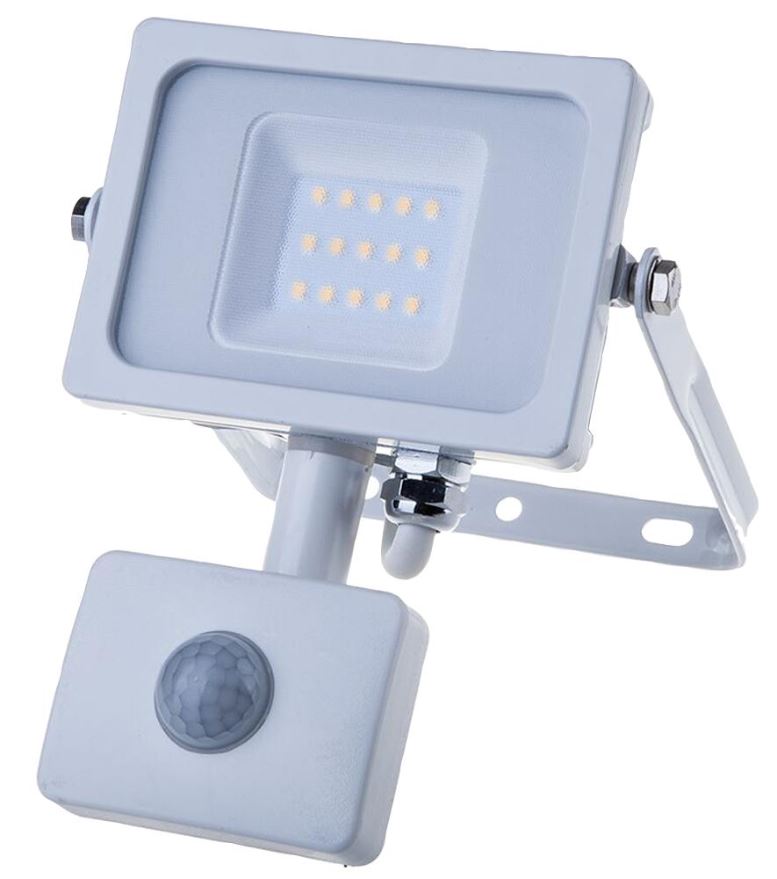 Projecteur LED V-TAC 10W avec détecteur de mouvement, blanc, 6400K, 800lm