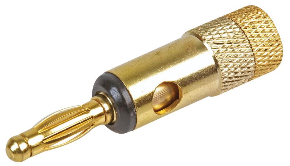 PRO SIGNAL - 4mm vergoldeter Bananenstecker, Schwarz