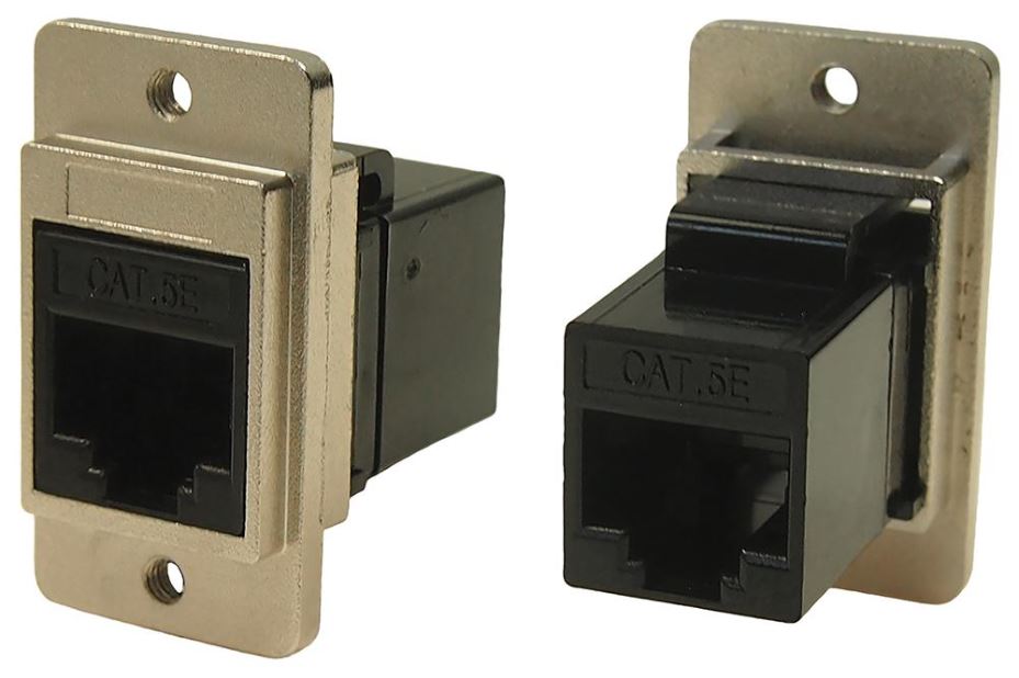 CLIFF 듀얼 엔트리 RJ45 Cat5e 피드스루 커넥터, 슬림, 니켈 프레임