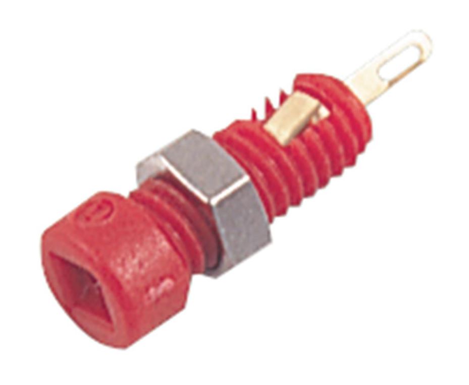MC (MULTI CONTACT) 2mm Panel Socket, 10A, Gold Plated, Red, 10 Pack