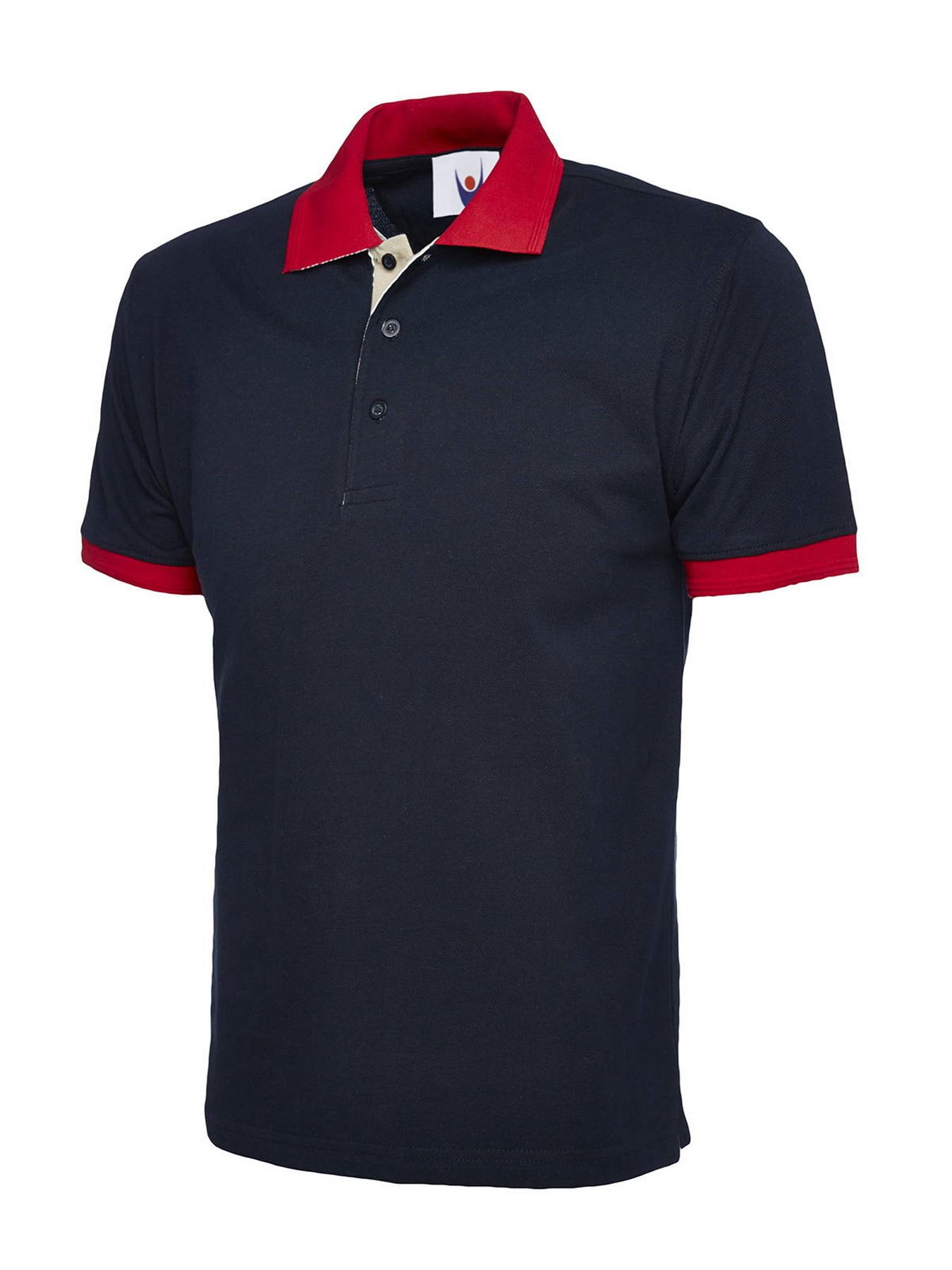 Uneek Unisex Ανδρικό/Γυναικείο Polo Μπλούζα – Αντιθετικό Ναυτικό (Μέγεθος S)