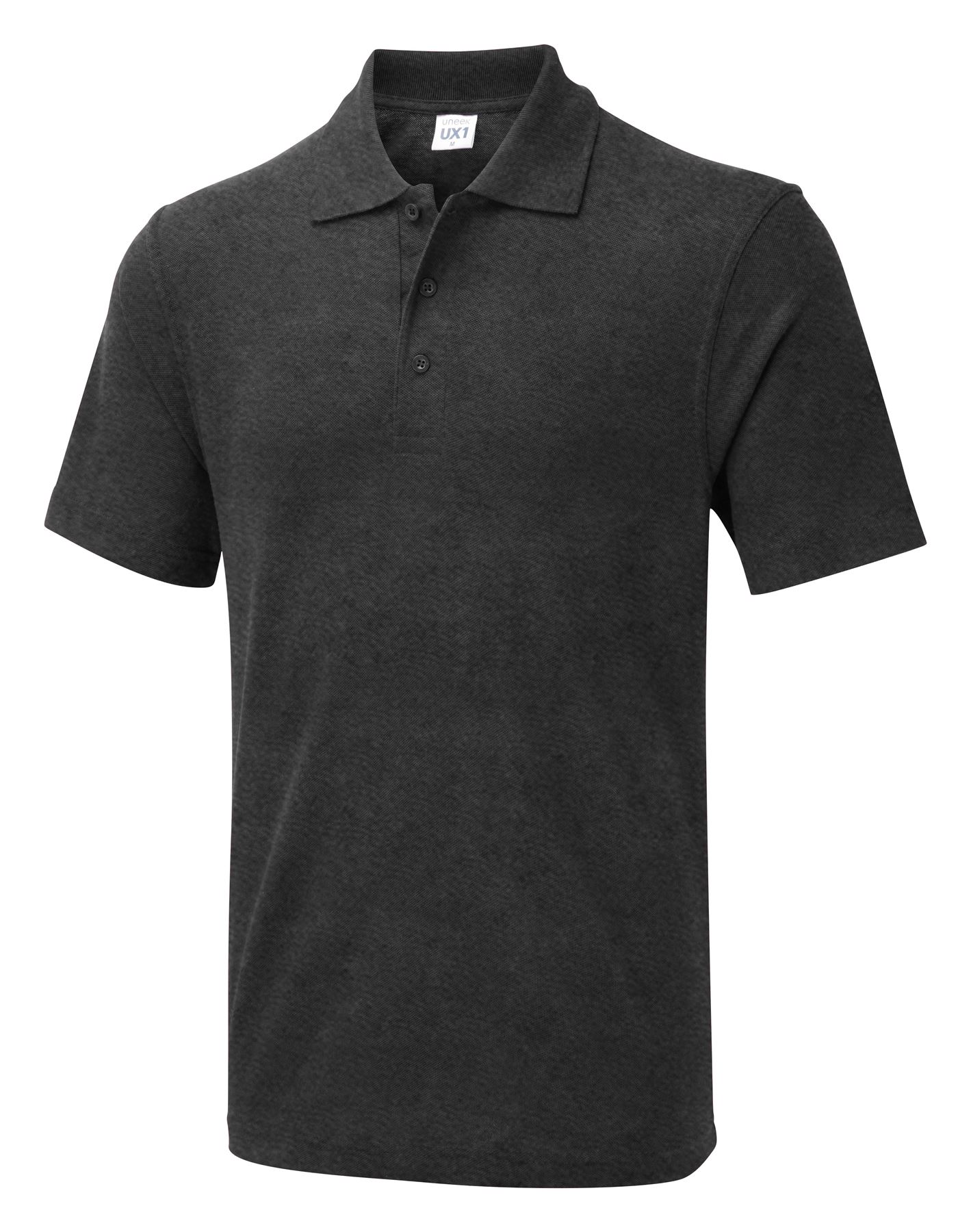 Uneek - Polo Uniseks UX - 50% Poliester 50% Kapas - Warna Arang - Saiz XS