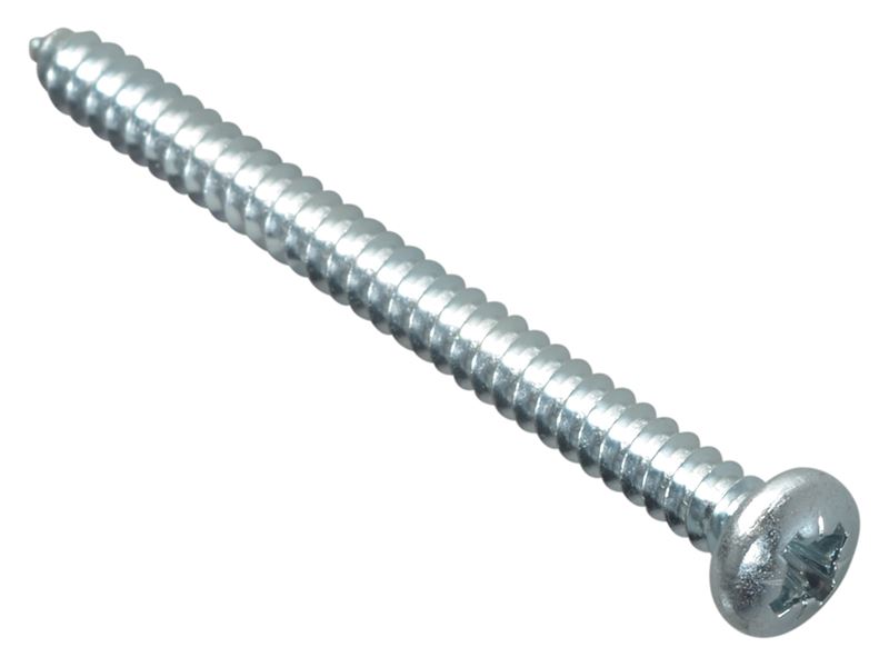 ForgeFix Parafusos Autoatarraxantes Cabeça Chata, Zincados, 2in x 8, Pacote de 
