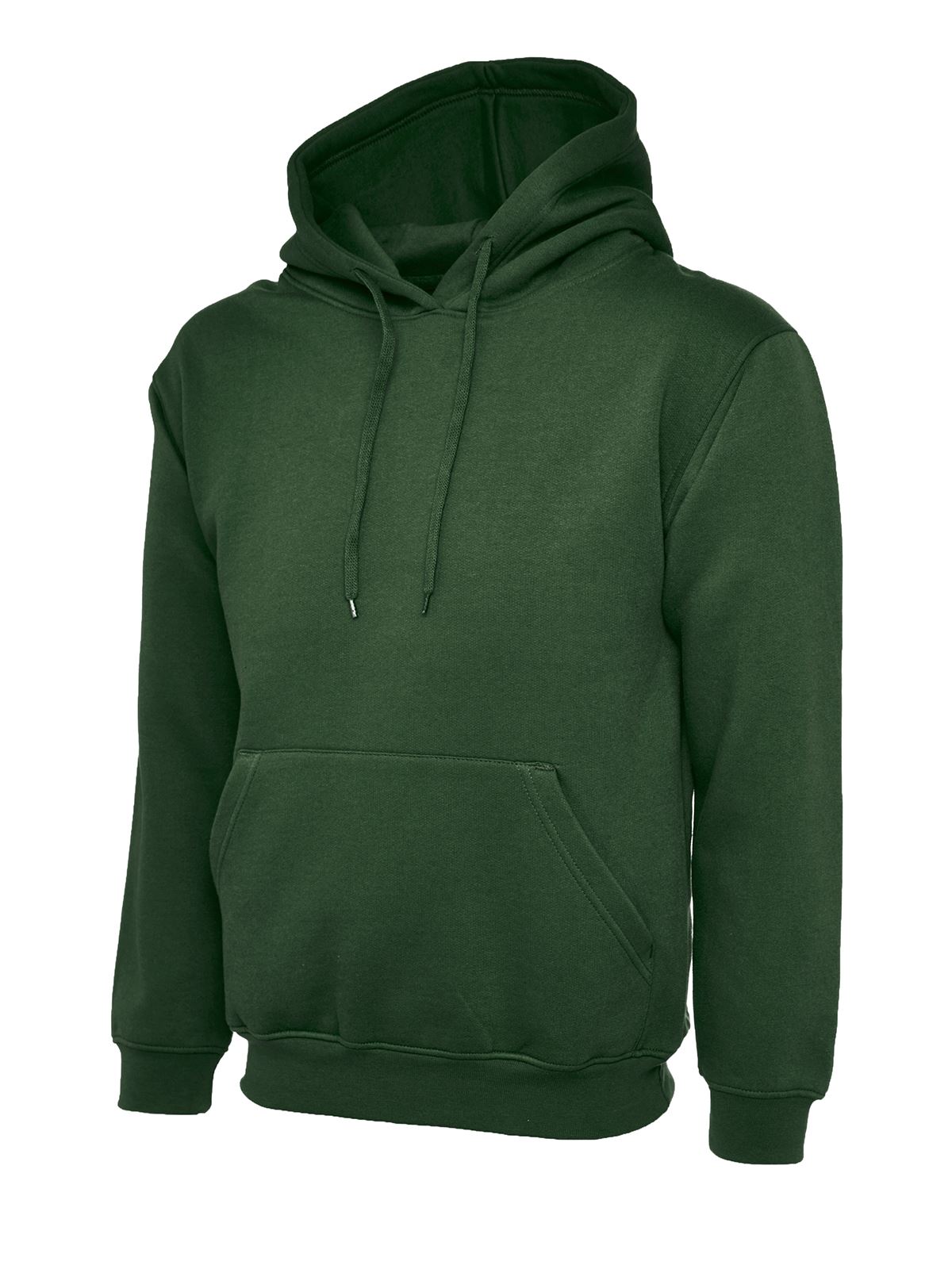 Uneek Classic Hooded Sweatshirt, 50% Polyester 50% Cotton, Bottle Green, Size 4