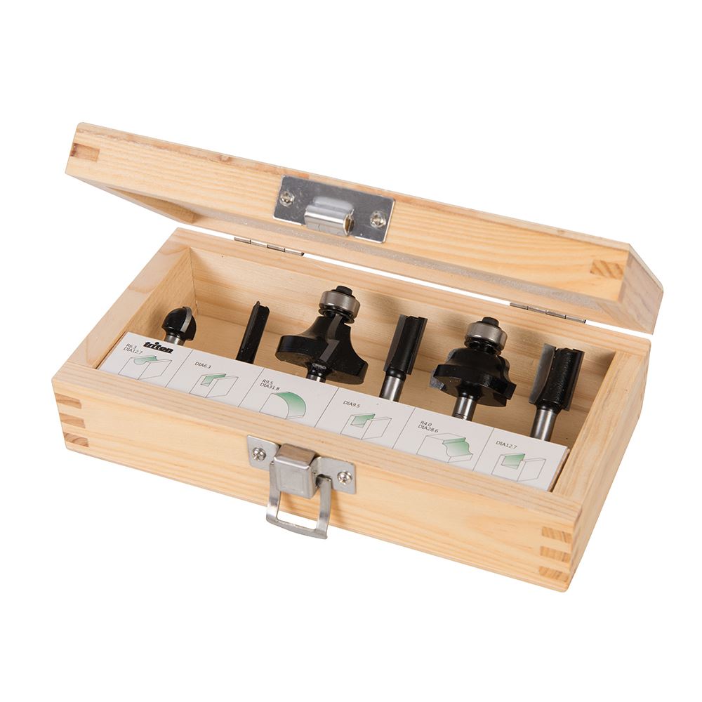 Triton - Set Pemotong Router 1/4 Inci 6 Keping