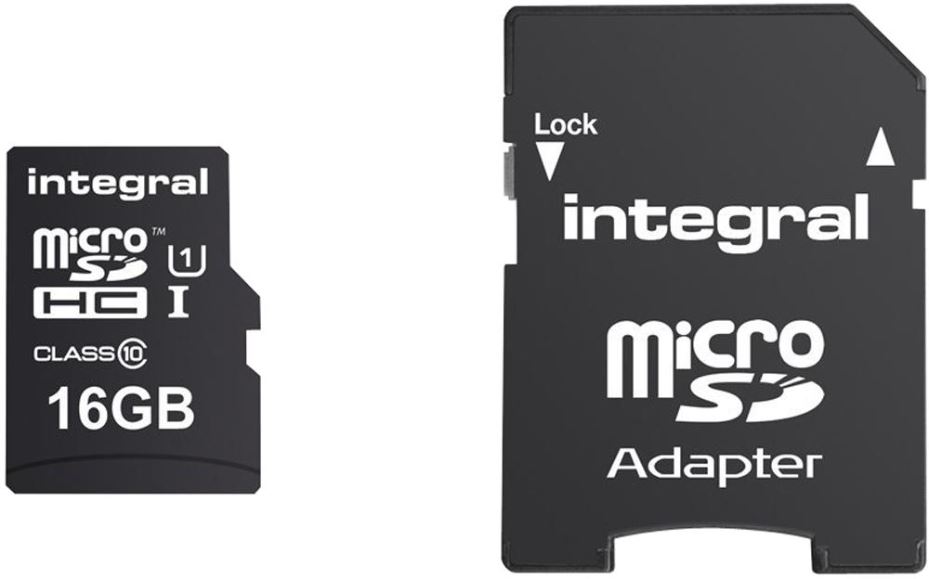 INTEGRAL UltimaPro Klasse 10 MicroSDHC Kaart met SD-adapter, 16GB, 90MB/s