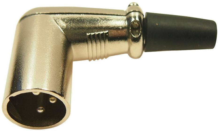 Cliff FC60963N 3-pins XLR-plug rechte hoek, verzilverd