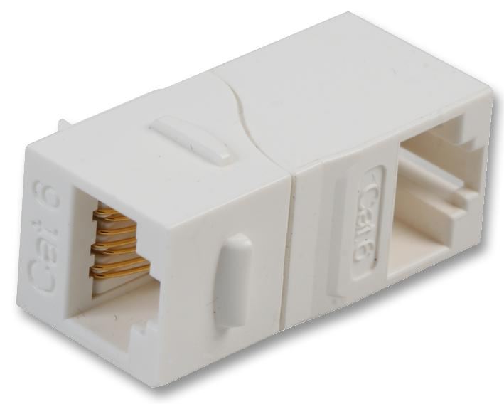 HiLo Coupleur Femelle à Femelle Cat6, Angle 90°, Blanc