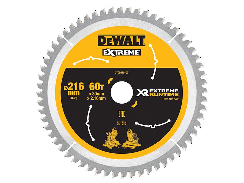 DEWALT Lama per Sega Circolare XR FlexVolt, 216mm, 60 Denti