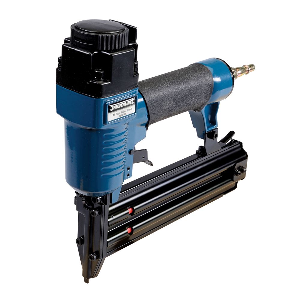 Silverline 18-Gauge Air Brad Nailer, Aluminium, 50mm