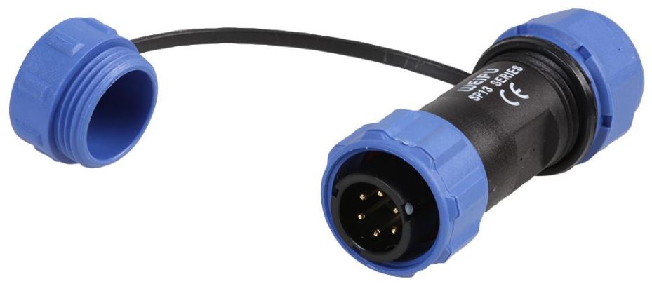 PRO ELEC Conector Circular Macho de 6 Polos, Roscado, IP68, 5-8mm