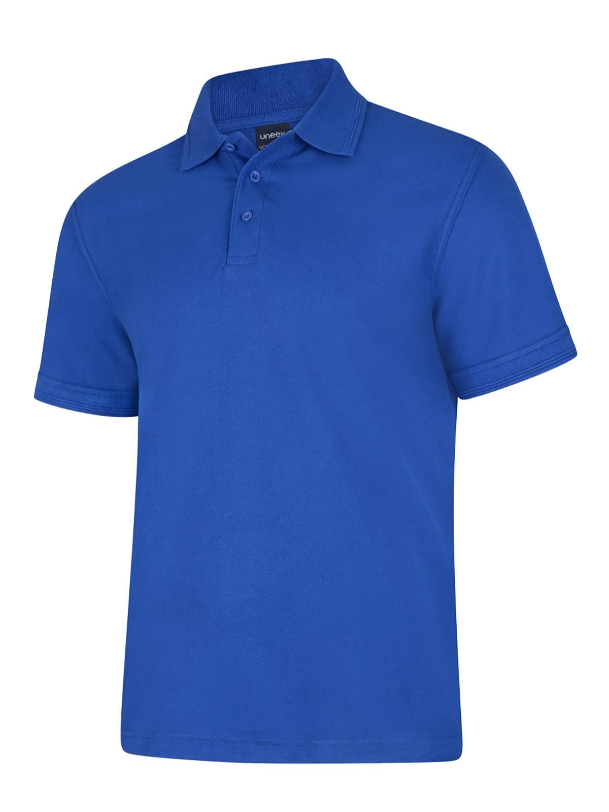 Uneek Unisex Deluxe Polo Shirt - 50% Polyester 50% Cotton - Royal - XL