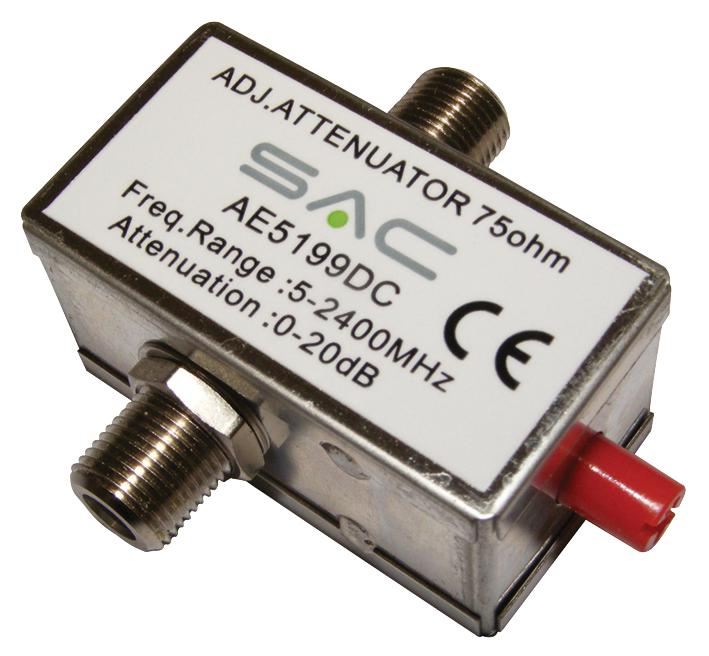 SAC Variabler F-Typ Dämpfungsglied 0-20dB 5-2400MHz Metallgehäuse