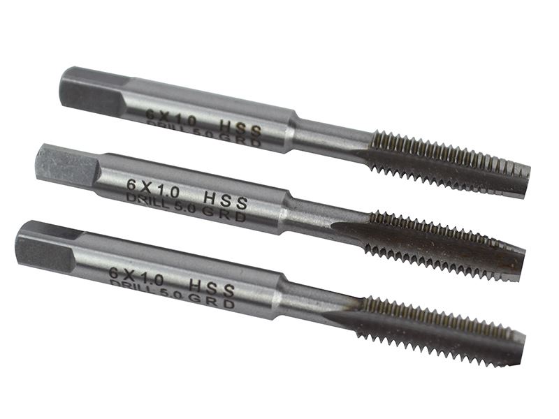Faithfull Juego de Machos HSS de Corte Recto M6 x 1.0, 3 Piezas