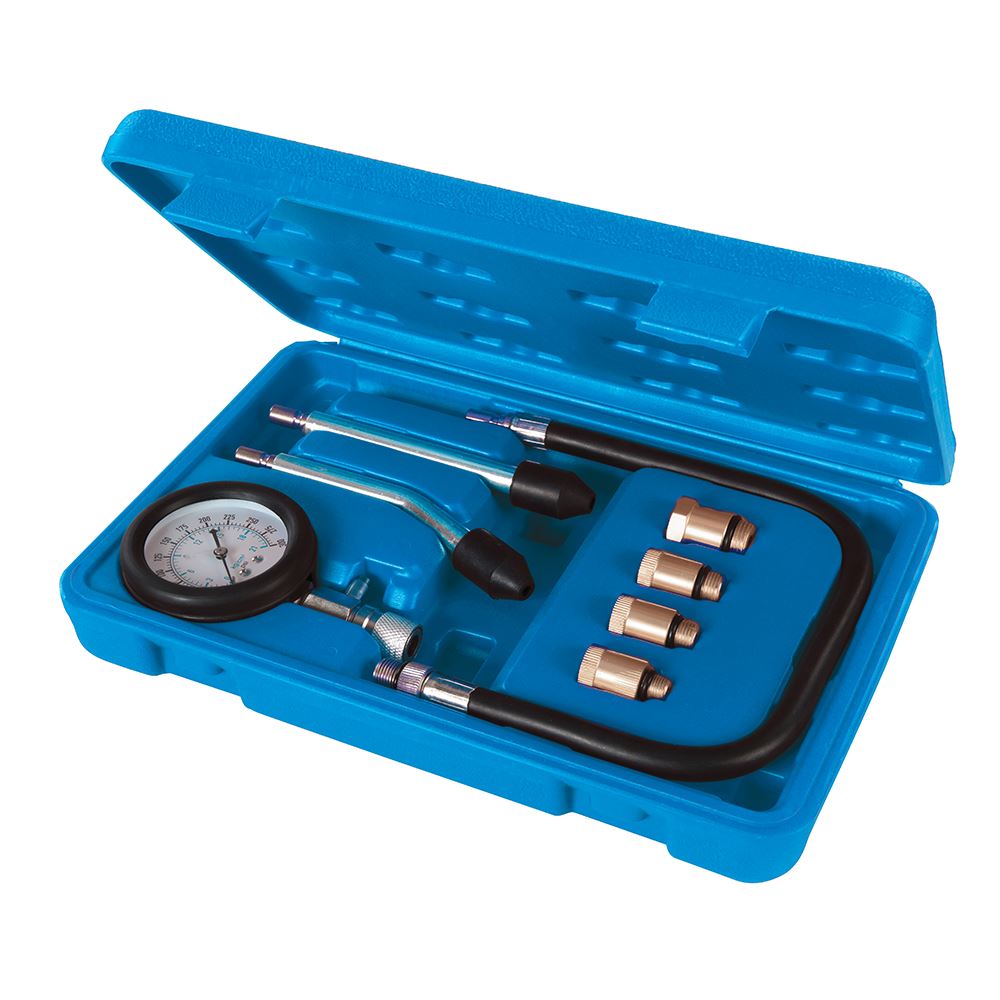 Silverline 8-Piece Petrol Engine Compression Test Kit (0-300psi)
