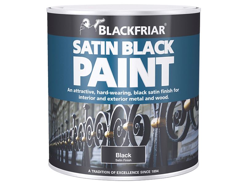 Blackfriar Satin Black Paint 250ml for Wood & Metal