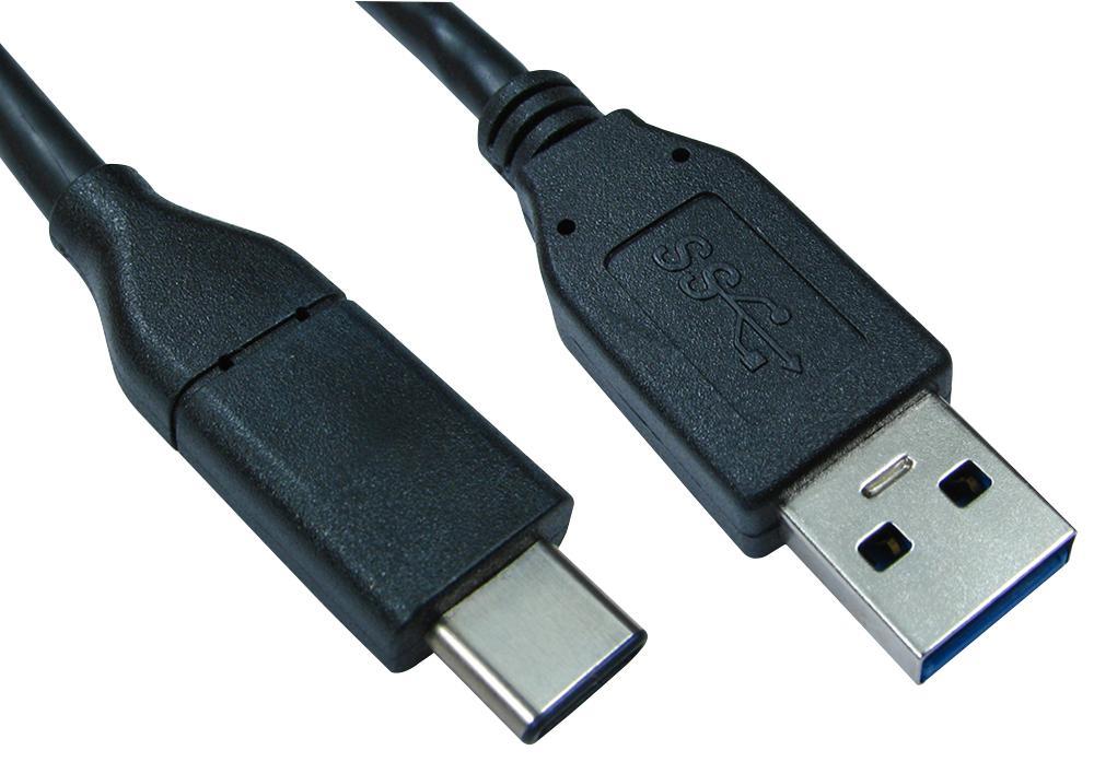 PRO SIGNAL USB 3.1 kabel A Muž na Type-C, 0,5m, černý