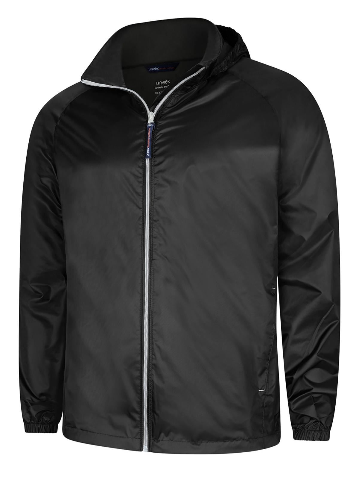 Uneek - Jaket Aktif Uniseks - Baju Kurus Ringan Tahan Air 100% Nylon - Hitam/Kl