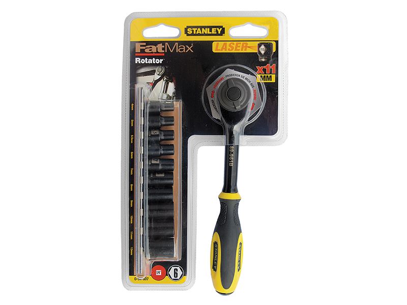 STANLEY FatMax Jogo de Buchas Rotativas 1/4 Polegada, 11 Peças