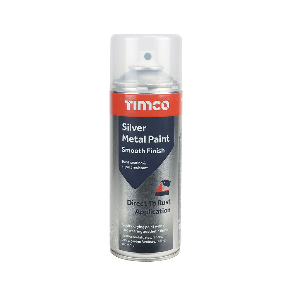 Timco Ασημένια Μπογιά για Μέταλλο, 380ml, Λείο Τελικό Αποτέλεσμα