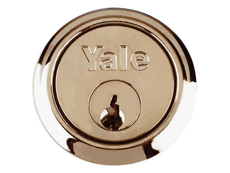 Yale 4KP1109PB Replacement Rim Cylinder with 4 Keys, Polished Brass