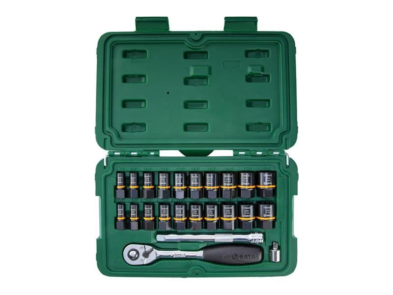 SATA Tools - 1/4吋 & 3/8吋 螺絲咬合套裝 23件套