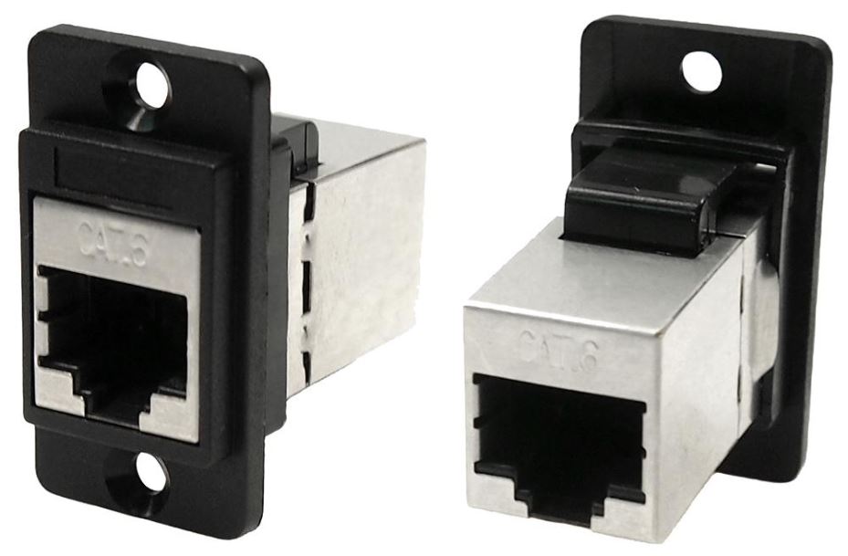 CLIFF - Connecteur RJ45 Cat6 Blindé à Double Entrée, Noir, CSK