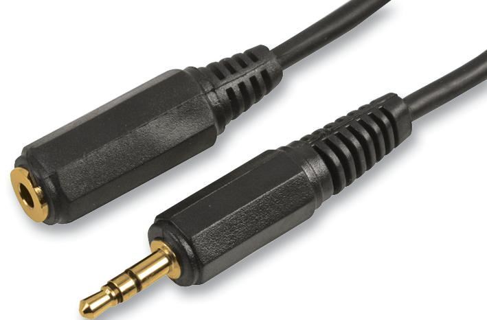 Pro Signal Καλώδιο 3.5mm Stereo Jack Plug σε Socket, Χρυσοπλασμένο, 2m