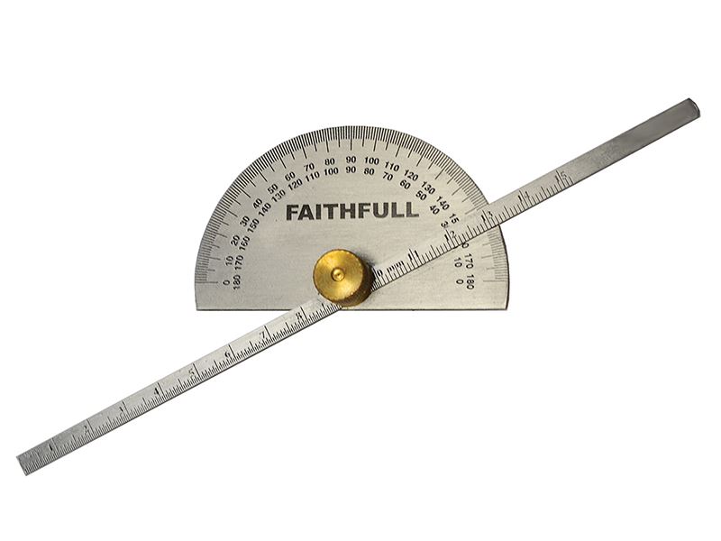Faithfull - Tomhsaire Doimhneachta le Prótractóir, 150mm (6 orlach)