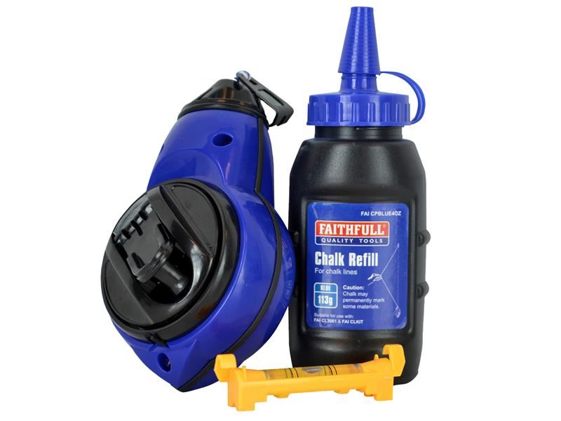 Faithfull Rapid Chalk Line Kit – 30m Fast-Winding