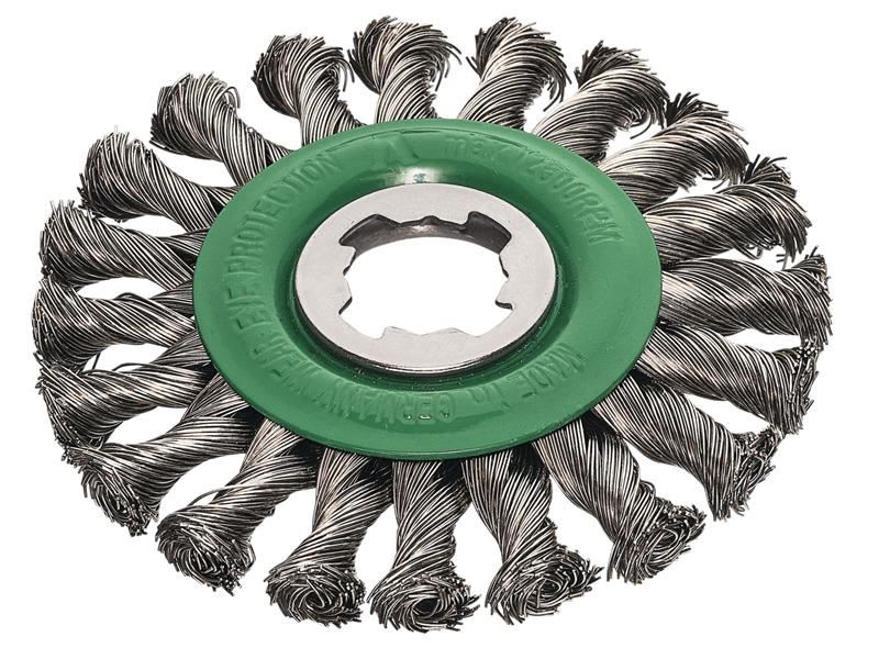 Brosse à noeuds en acier inoxydable Lessmann X-Lock, 115 mm, anti-étincelles