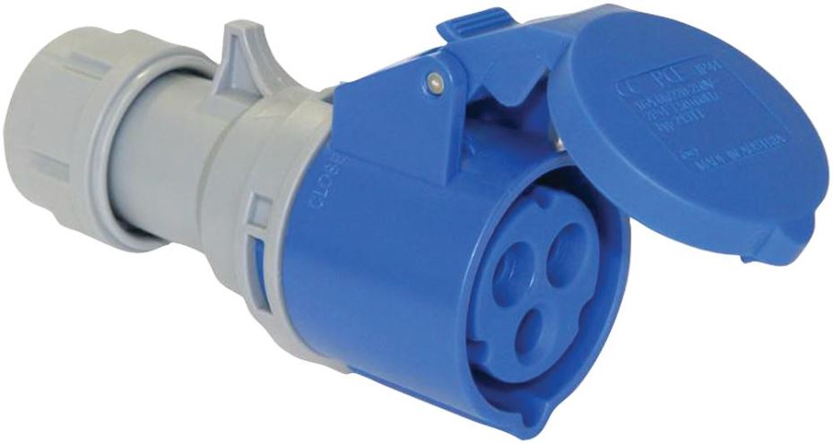PCE 16A 230V Βύσμα Κάμπινας CEE, 2P+E, Μπλε, IP44