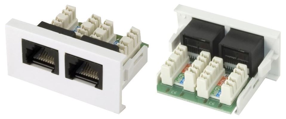 CLEVER LITTLE BOX Modulo CONEC2 2x RJ45 ad Incastro, 50x25mm