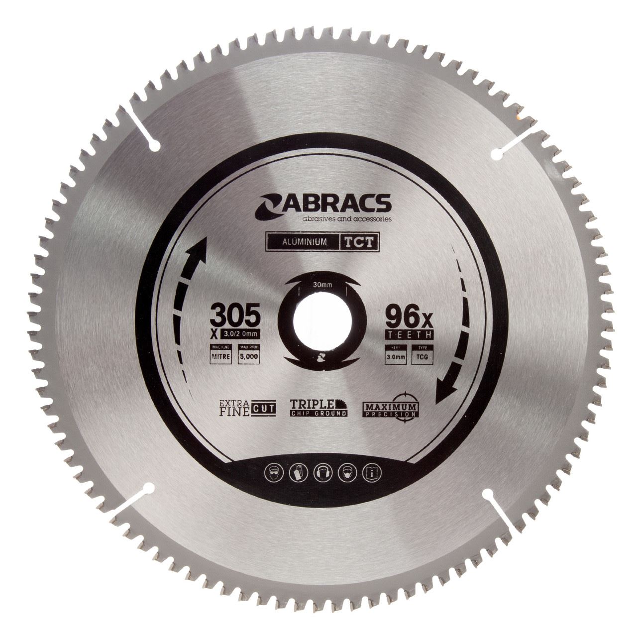 Abracs Bilah Gergaji Bundar TCT untuk Aluminium 305 x 30mm x 96T