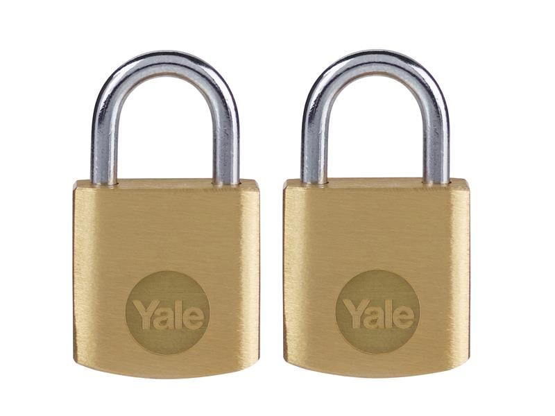 Yale Brass Padlock 20mm (2 Pack)