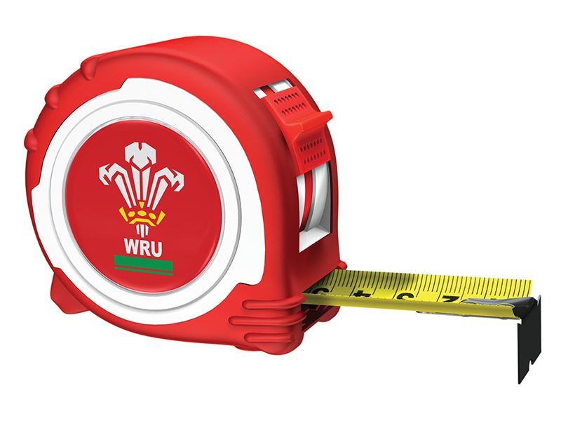 Advent Official Welsh Rugby Tape, Red/White, 5m (25mm)