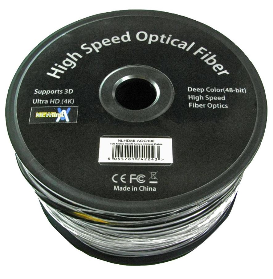 NewLink HDMI Fibre Optic Cable, 4K UHD, 100m, High Speed