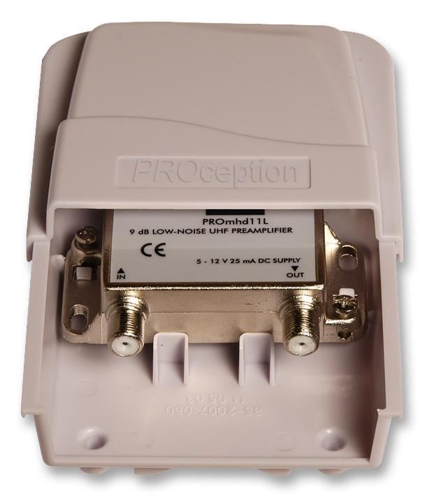 PROCEPTION Screened Masthead Amplifier, 1 Input, 9dB UHF