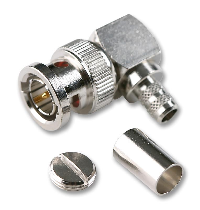 Amphenol תקע BNC זווית ישרה לחיבורים, 75 אוהם, פליז מצופה זהב