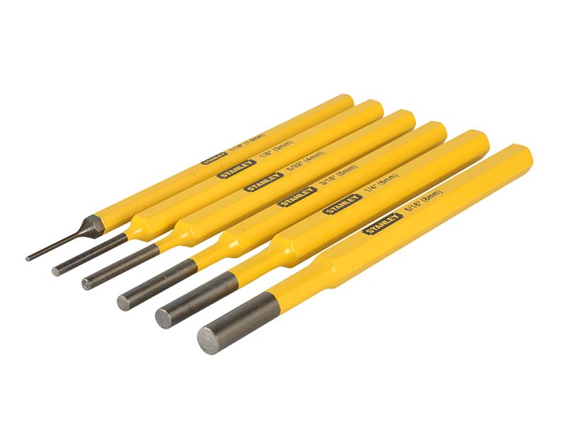 STANLEY 平行ピンパンチセット 6点セット クロムバナジウム鋼製