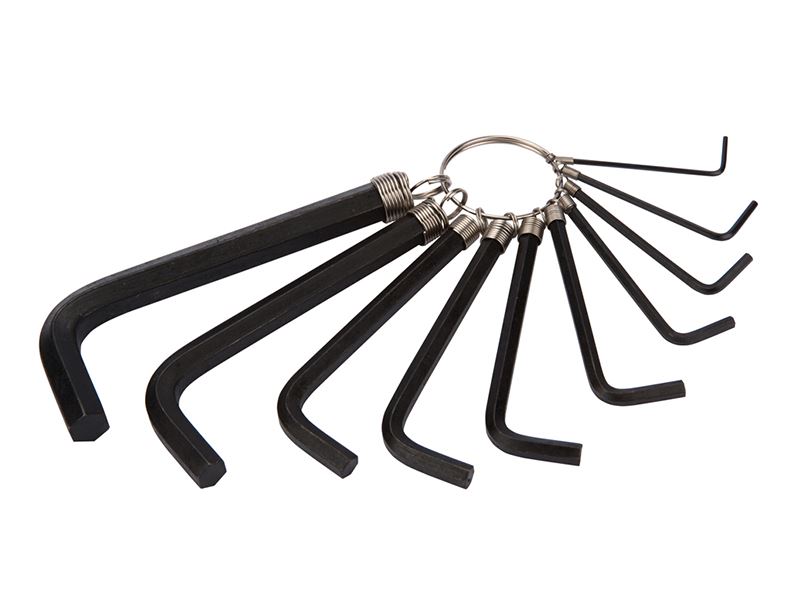 BlueSpot 10-Piece Metric Hex Key Set with Keyring