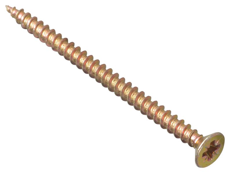 ForgeFix Multi-Purpose Pozi Screws 4.5x60mm, Zinc Yellow, Box 100