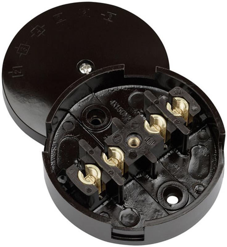CLICK Caja de conexiones robusta, 20A, 4 terminales, marrón