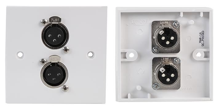 PRO SIGNAL AV Wandplaat met 2x XLR-aansluitingen – Soldeeraansluiting