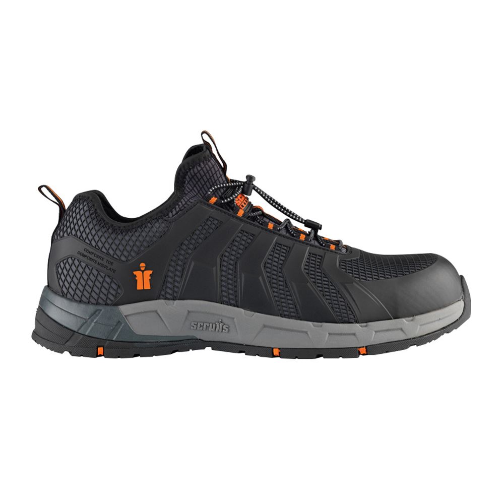 Scruffs Argon Safety Trainers, Black, Size 8/42