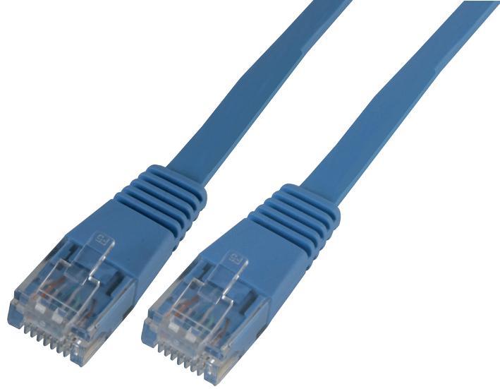 PRO SIGNAL Plat Cat5e UTP Ethernetkabel, RJ45, 5m, Blauw