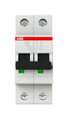 ABB S202-C32 32A dubbelpolige type C automaat
