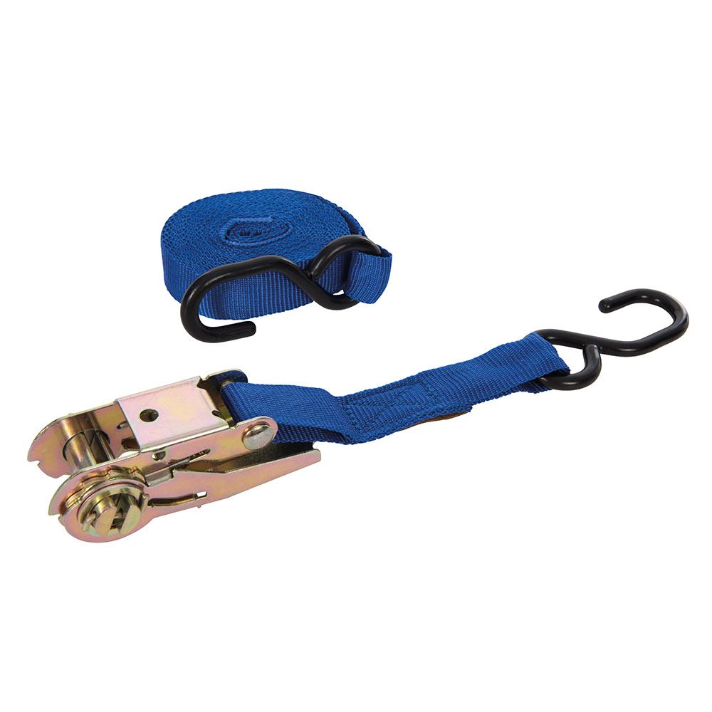 Silverline Ratchet Tie Down Strap with S-Hooks, 4.5m x 25mm, 250kg Capacity