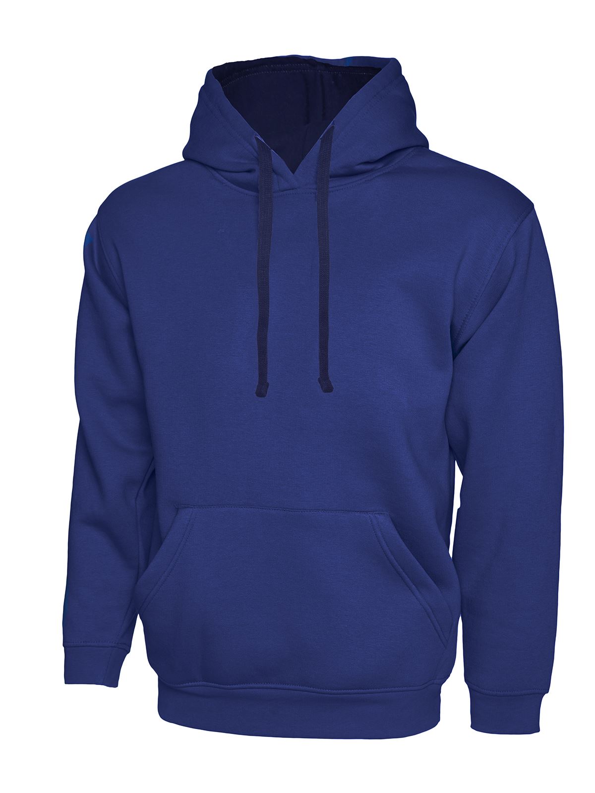 Uneek Unisex Contrast Hooded Sweatshirt, 50% Polyester 50% Cotton, Royal/Navy, 