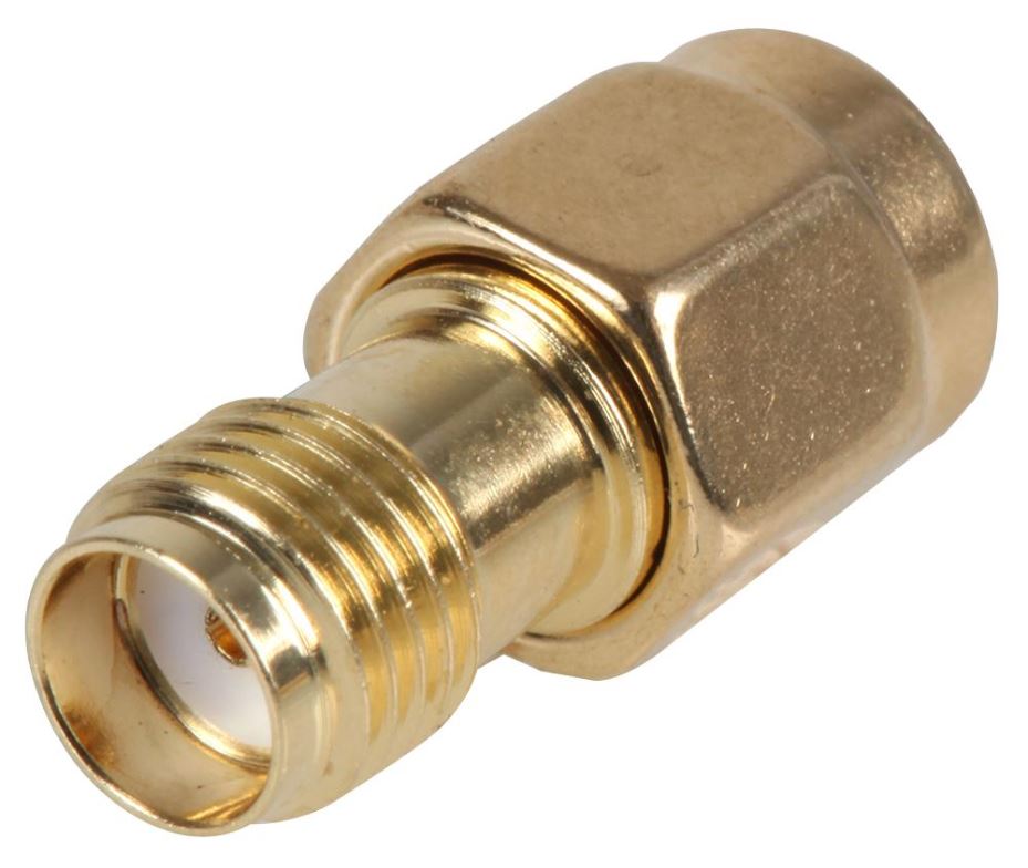 RF SOLUTIONS - Adaptor SMA Plug ke Soket SMA 50 Ohm - Bersalut Emas